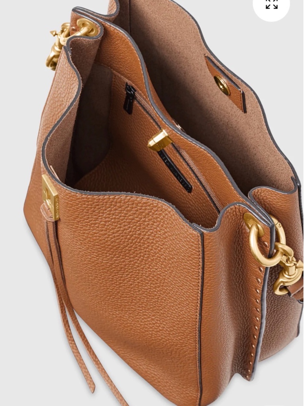 Rebecca Minkoff Darren Shoulder Bag Caramello VGUC tan leather crossbody purse - Picture 3 of 12